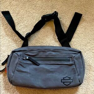 HD Harley Davidson Canvas Belt Bag Fanny Pack Crossbody Gray